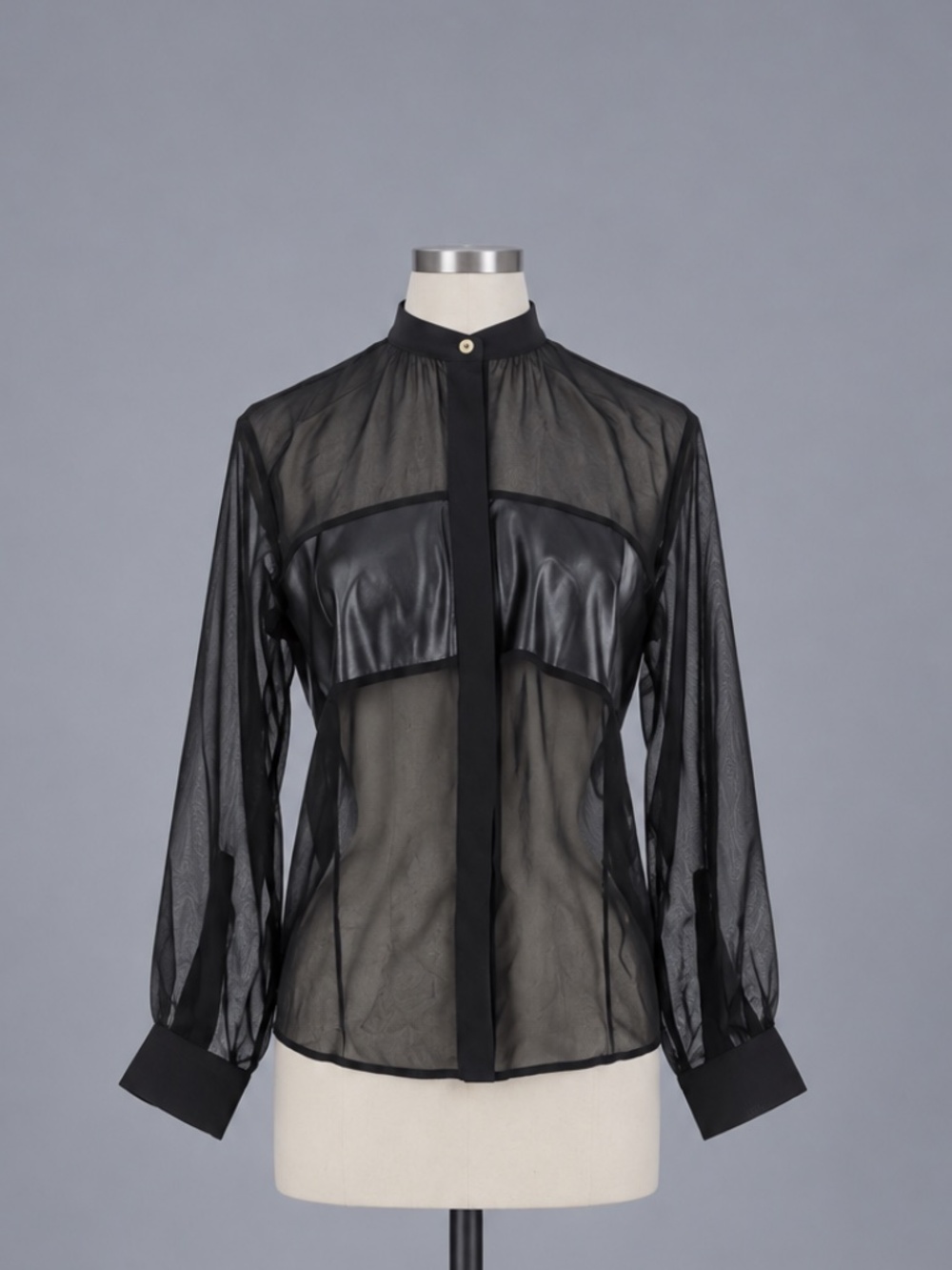 Naven Black Sheer Panel Long Sleeve Blouse – Size XS – NWT